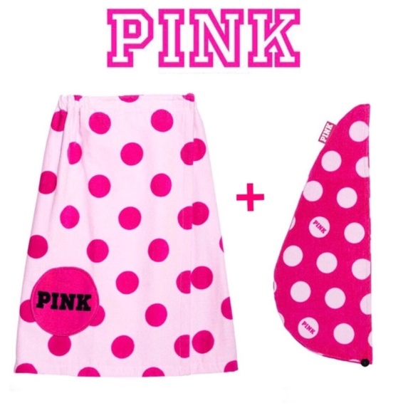 PINK Victoria's Secret Accessories - PINK Victoria's Secret Towel & Hair Wrap Set